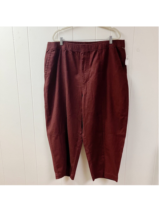 Old Navy Pants - NWT Casual Fall Comfort Old Navy High-Rise Barrel Pull-on Pants XXL Burgundy